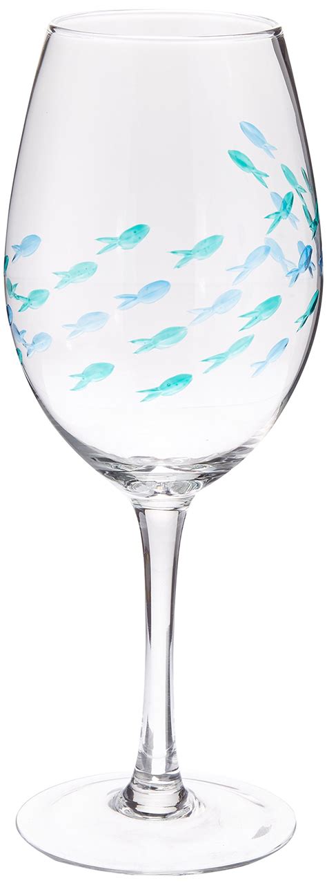 Abbott Collection Blue and Green Fish Goblets .